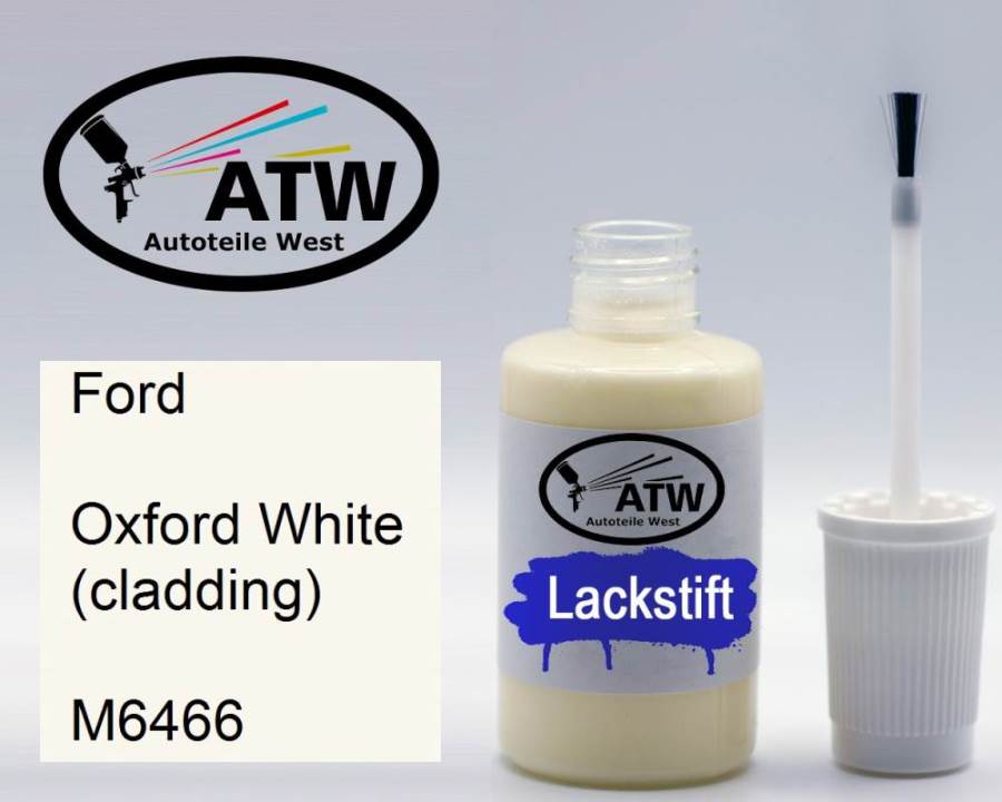 Ford, Oxford White (cladding), M6466: 20ml Lackstift, von ATW Autoteile West.
